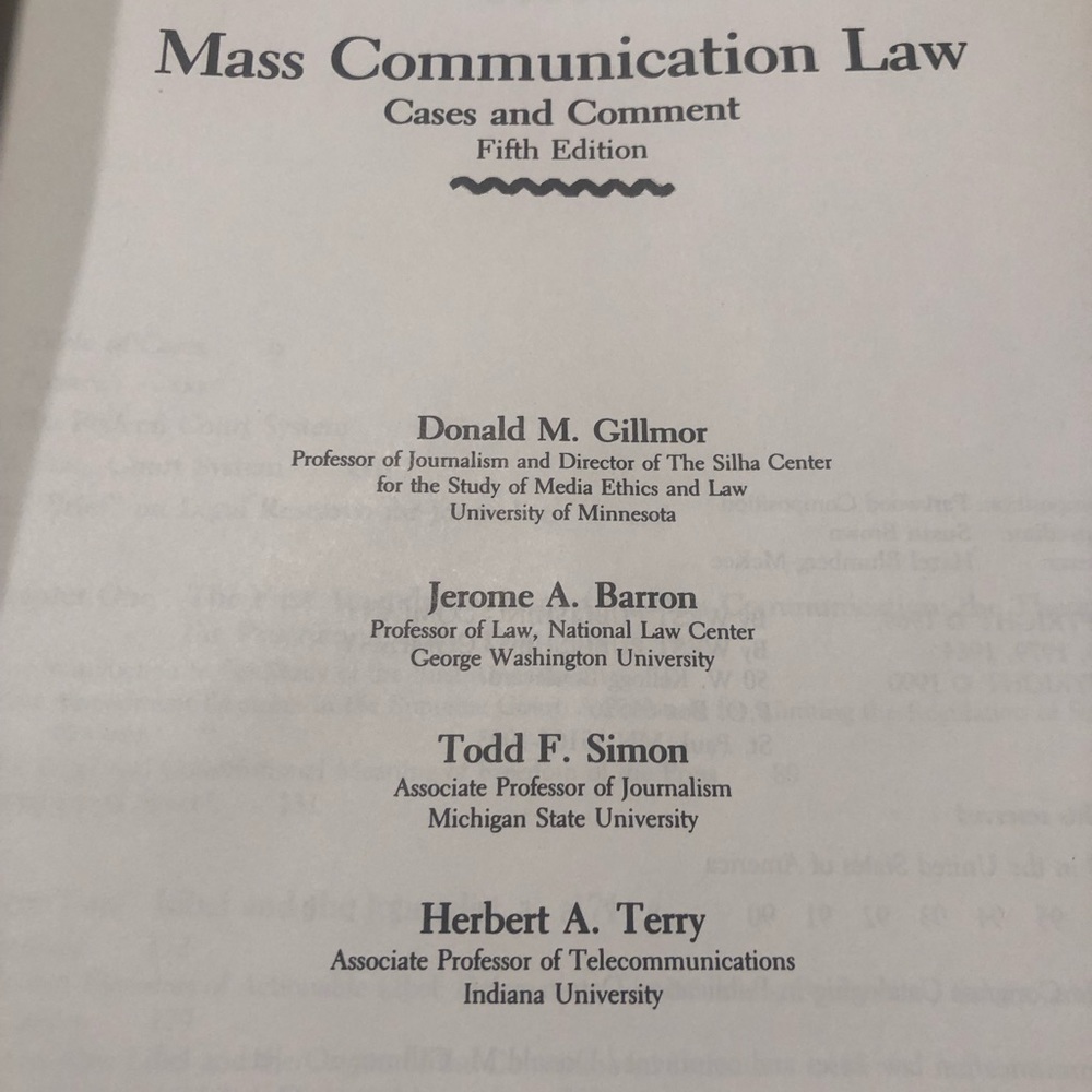 Communication-Law-Cases-Comment-Fift Edition - Picture 7 of 11